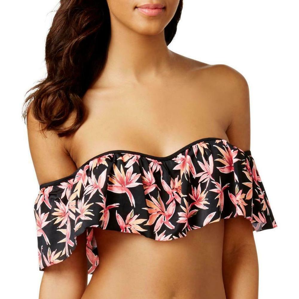 Hula Honey Paradise Fall Printed Underwire Swimwear Black/Pink Small Size